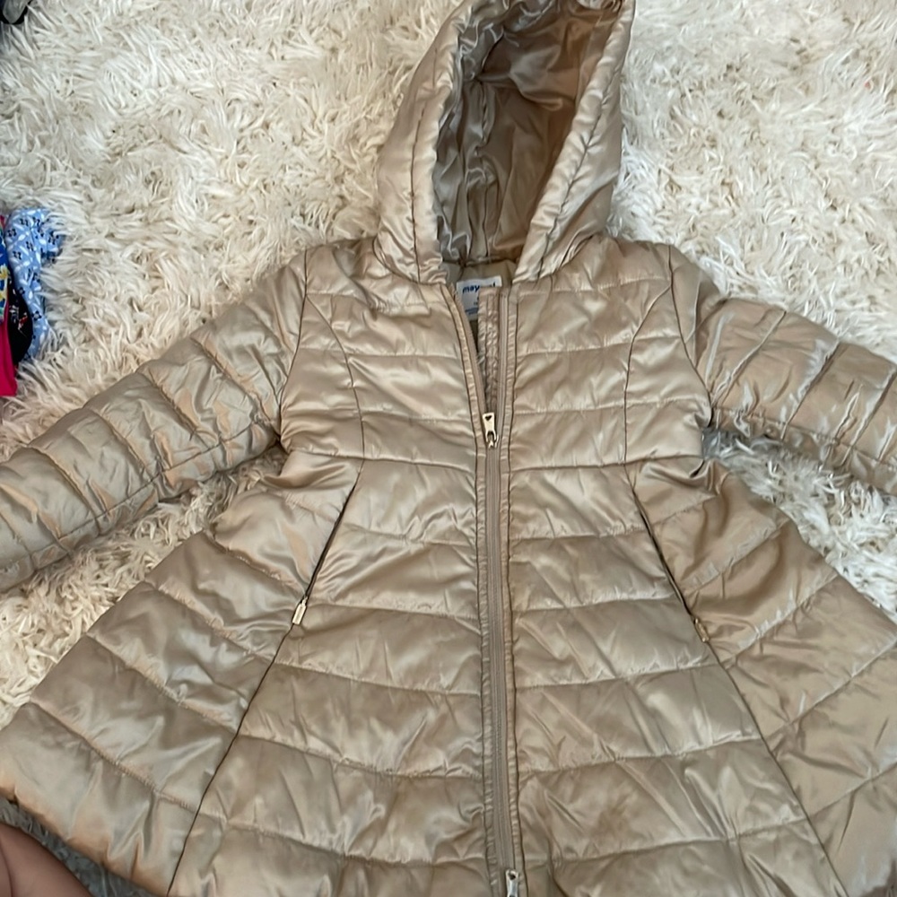 Mayoral gold thin zip up jacket with hood
